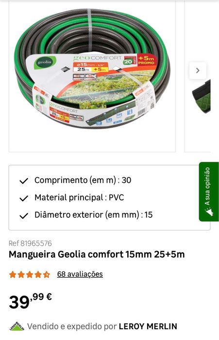 Carrinho de mangueira Gardena com mangueira Geolia de 40 m