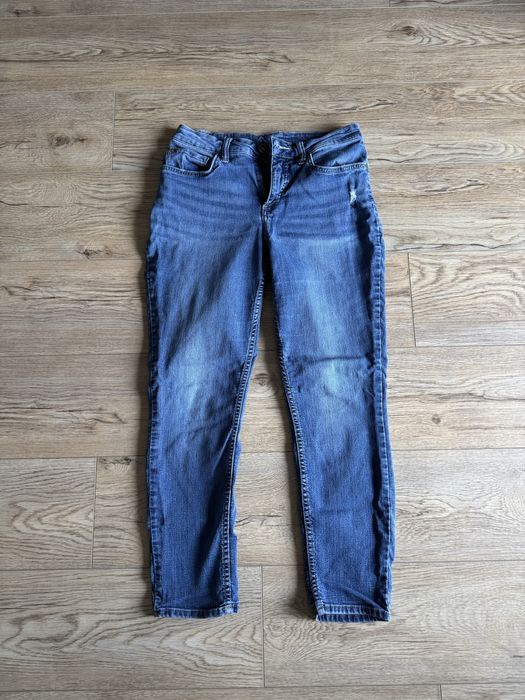 Niebieskie bawełniane damskie dopasowane skinny jeans rozmiar M Lee
