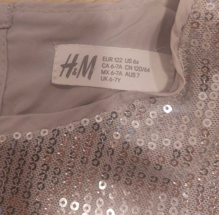 Kostium Przebranie Strój Księżniczki Sukienka cekinowa H&M 122 korona