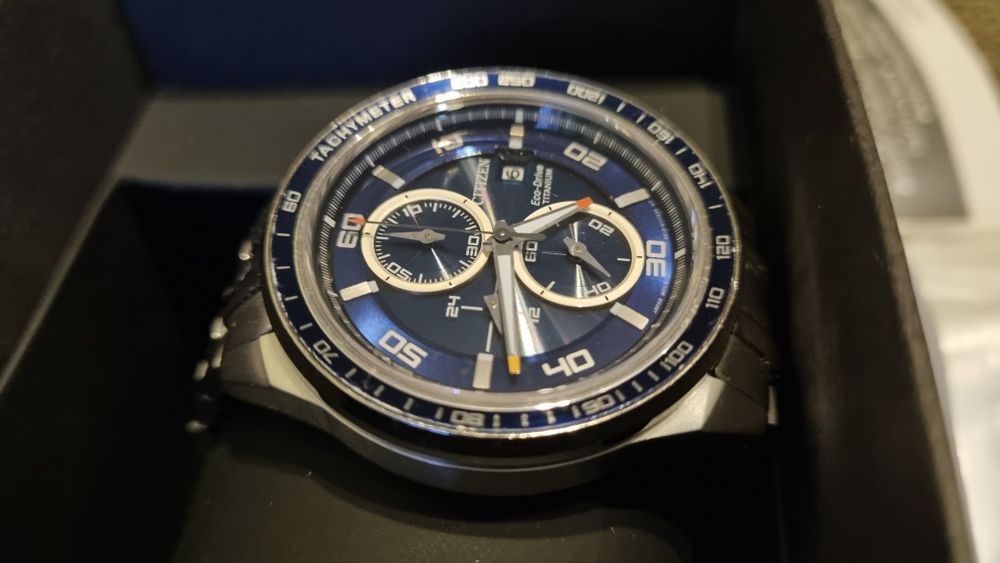 Zegarek Citizen CA0345-51L tytan ecodrive szafir