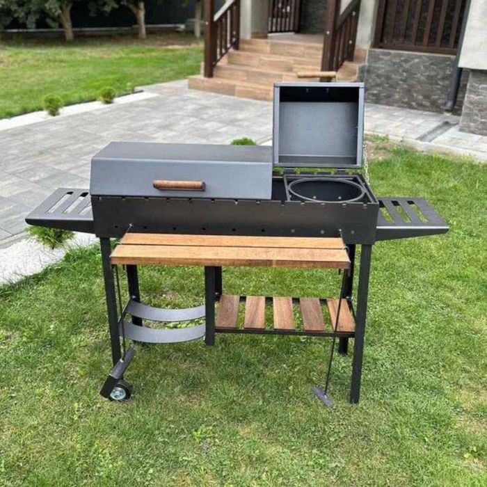 Мангал гриль барбекю BBQ товстий метал з кришкою піч під казан АКЦІЯ!!