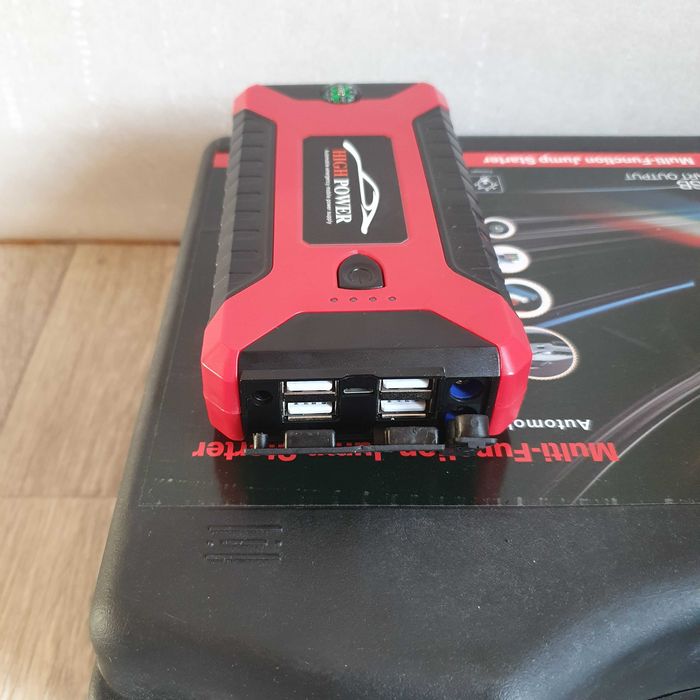 Пускозарядний пристрій, jumpstarter з компресором 99800 мАг, пусковое
