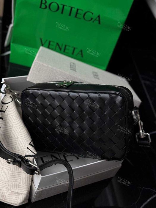 В наличии мужская сумка Bottega Vaneta черный цвет кожа Боттега Венета