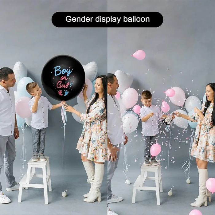 Balon XXL 81 cm chłopiec czy dziewczynka balon z konfetti
