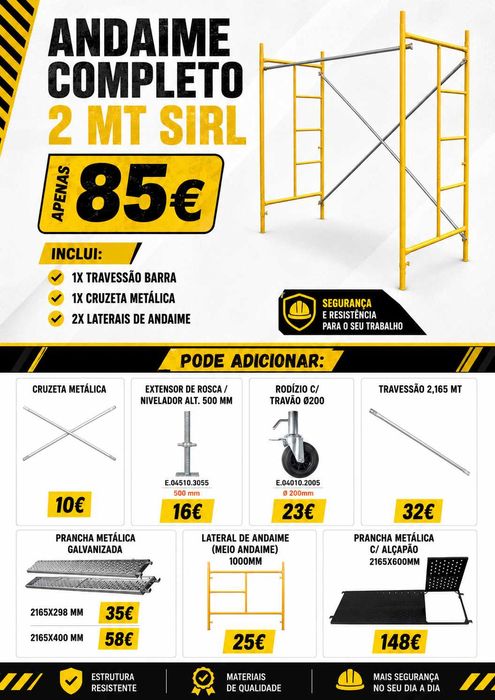 Andaime Completo Altura 2000mm SIRL em coimbra LL29