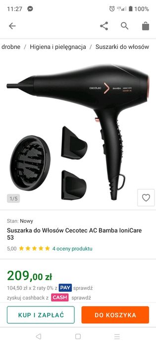 Suszarka do włosów Cocotec bamba