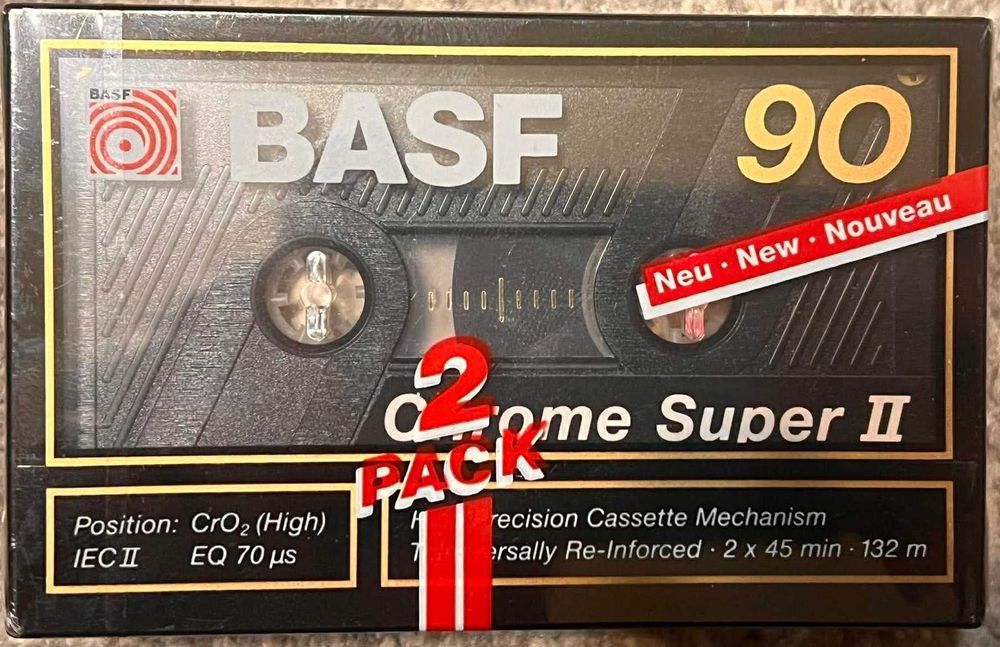 2x dwupak kaset BASF Chrome Super II 90 – typ II, nowe