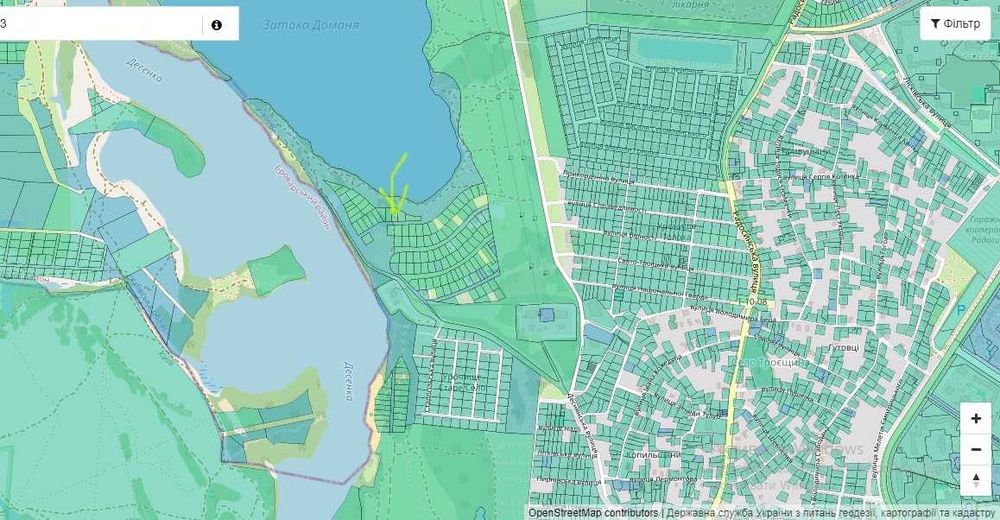 Продаж ділянки під забудову перша лінія від водойми на Троєщині без%