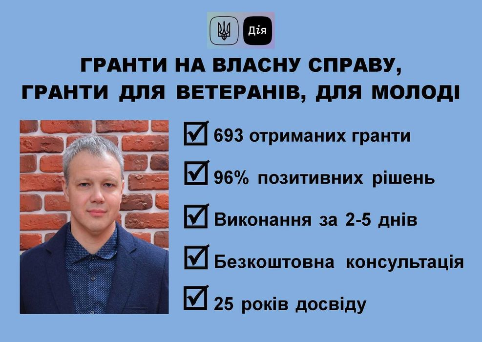 Бізнес-план для ГРАНТу Дія єРобота під ключ. 693 отриманих гранти!