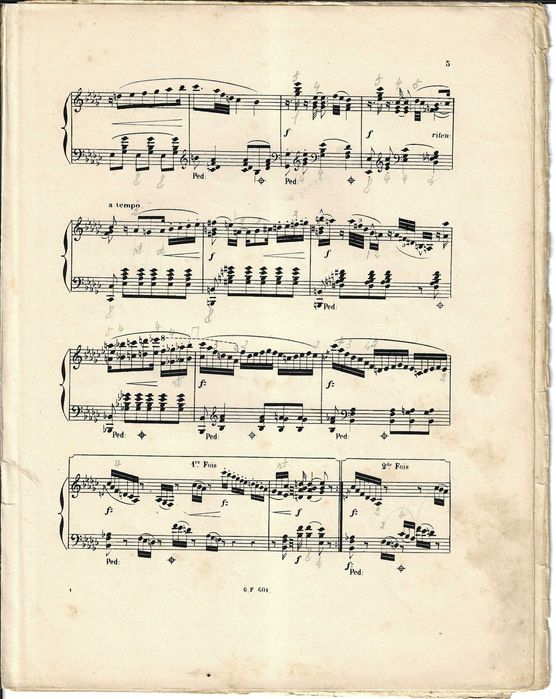 Partitura Antiga - Stephen Heller - Polonaise op.104 (em mau estado)