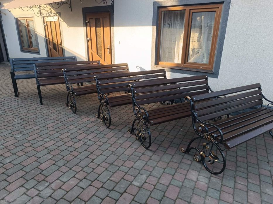 Лавка лофт зі спинкою, лавка на цвинтар, скамейка кована, розмір 1,5 м