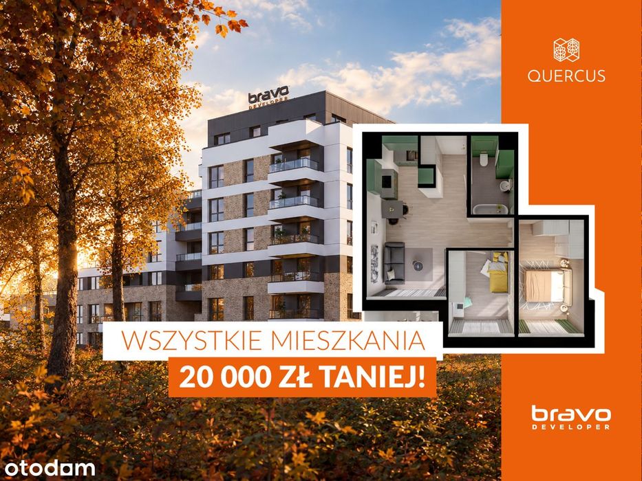 3 pokoje 51,05 m² + balkon | QUERCUS C.40.B