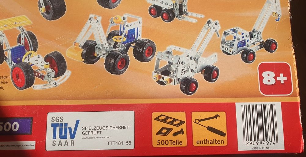 Klocki metalowe do skręcania konstrukcyjne 500 elem.