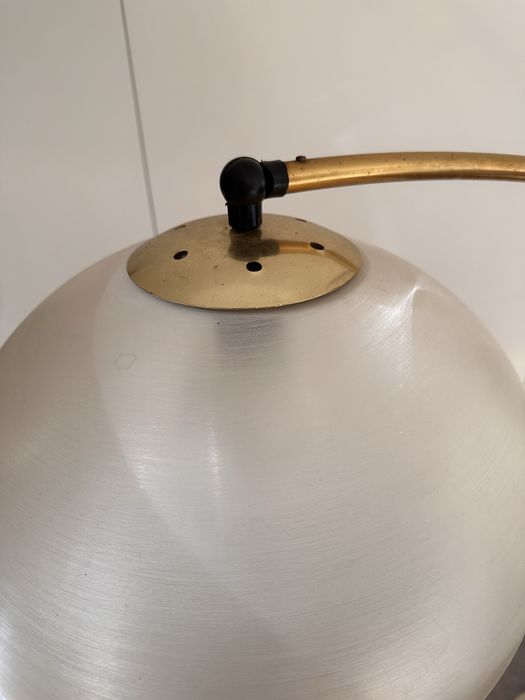 Goffredo Reggiani lampa łukowa mid century. Podstawa trawertyn