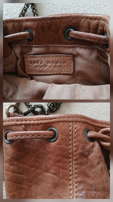 Torebka skórzana typu worek Zara.