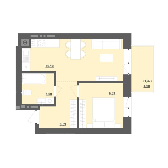 1-кімнатна квартира за адресою вул. Грушевського (площа 42,0 м²) - Atlanta.ua - фото 4