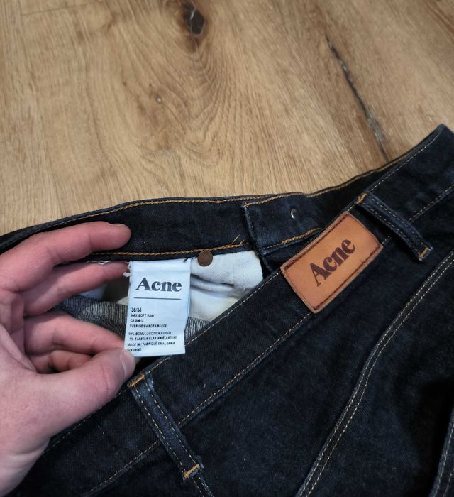 Spodnie Acne Studios Granatowe Slim Fit Jeans Dżinsowe 38/34