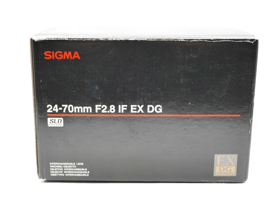 Sigma 24-70mm f 2,8 IF EX DG pudełko obiektywu
