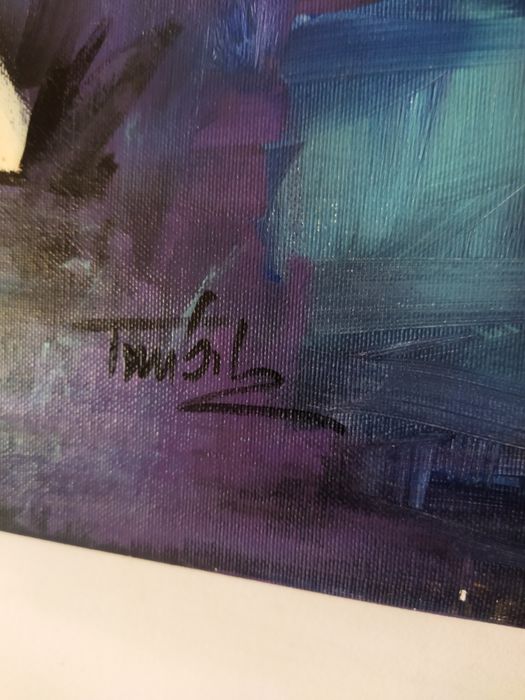 Tela a óleo "Nu", assinada 1,00 x 0,40 cm