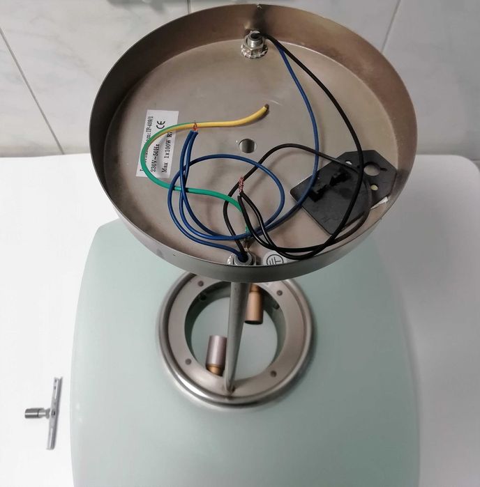 Candeeiro de teto de design da marca Interlusa - Aço e Vidro