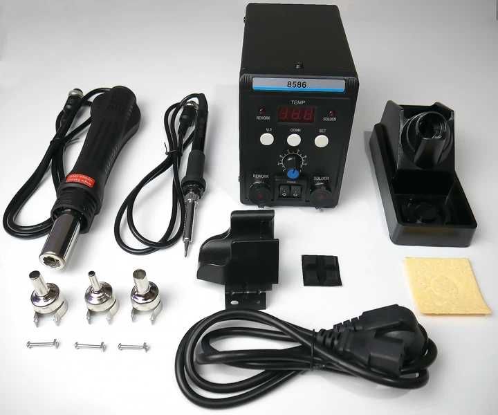 Паяльна станція Lefavor 8586 760W 2-в-1 з термофеном та паяльником