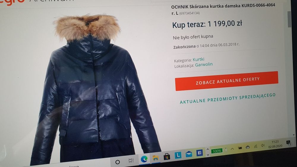 OCHNIK kurtka skòrzana - granat roz.XS
