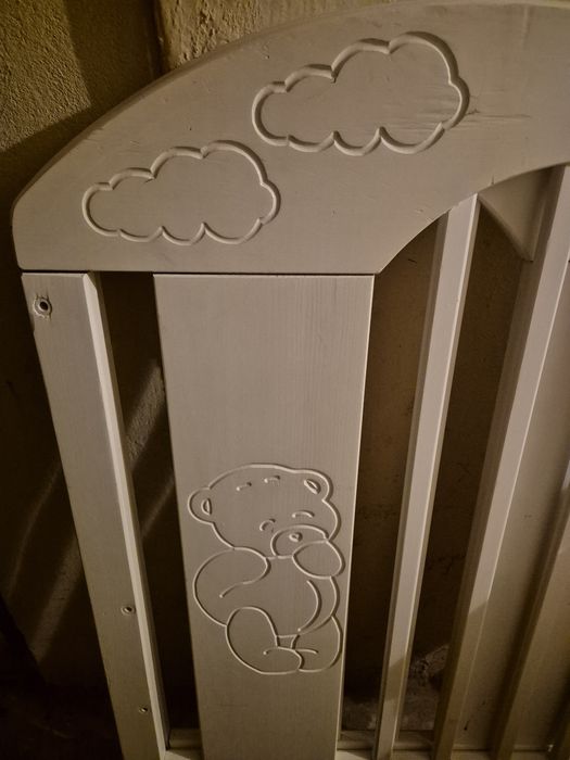 Łóżeczko Niemowlęce Dziecięce Białe W Misie!!