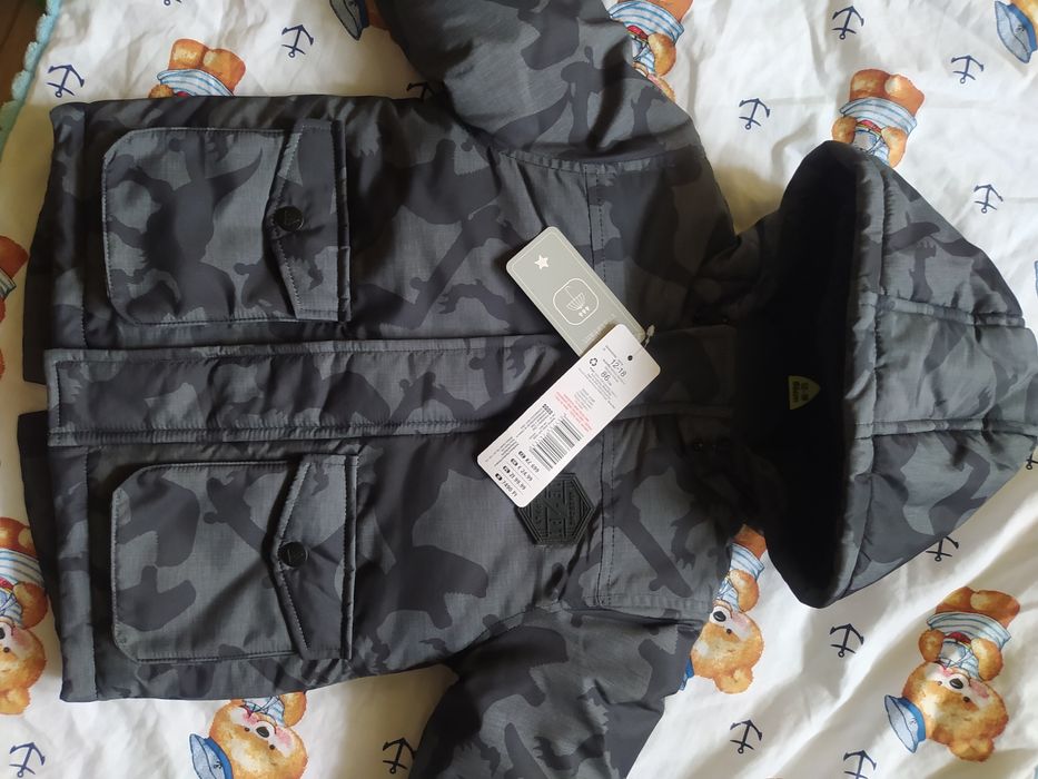 Kurtka szara w dinozaury FF 12/18 miesiecy