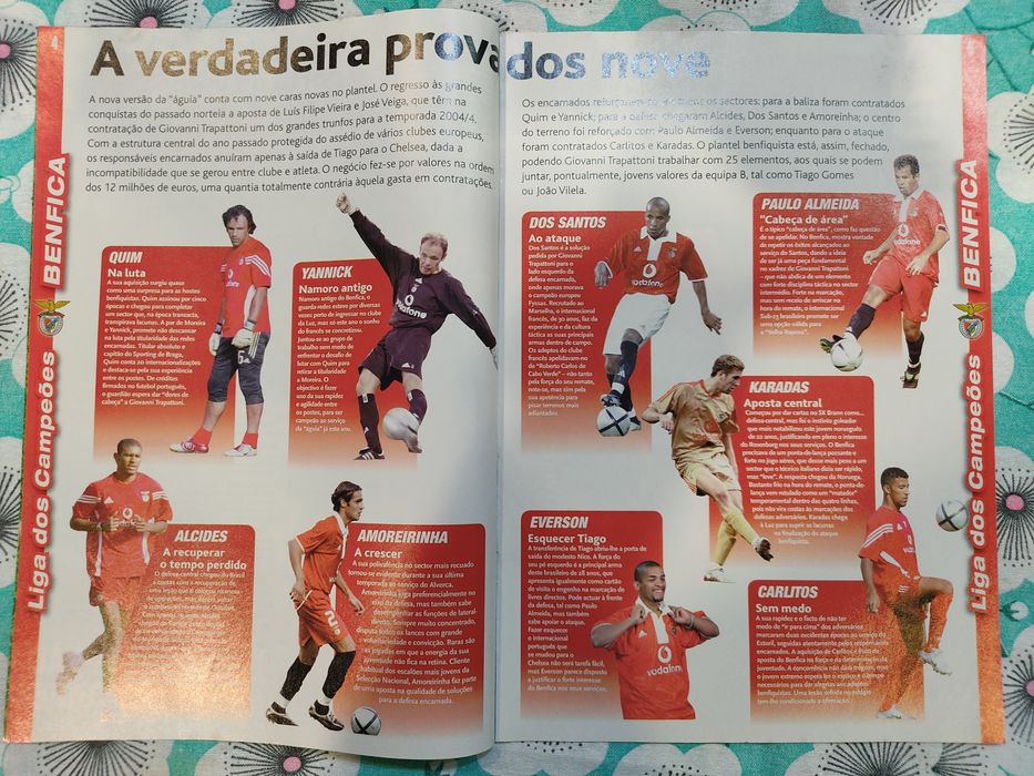 Programa do Benfica Anderlecht 2004/ 2005 liga dos campeões
