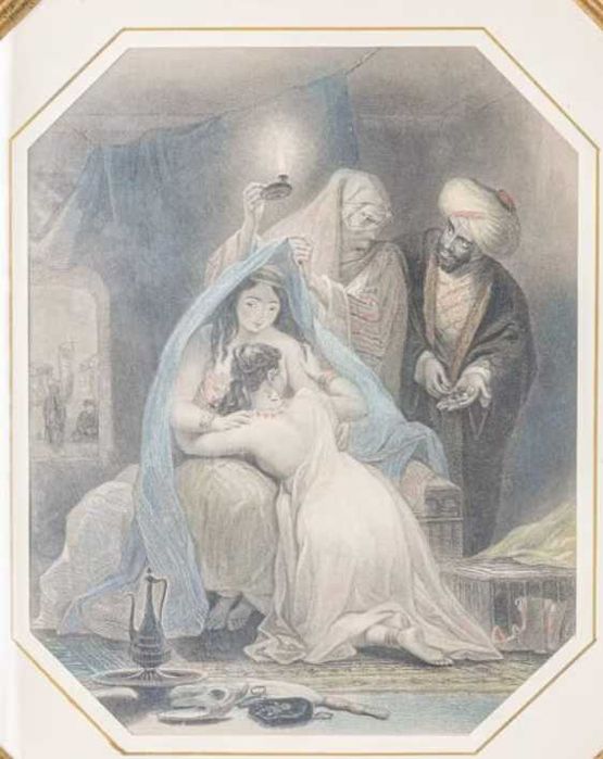 Антикварная гравюра, офорт, малюнок Франція