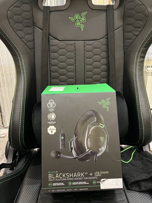Наушники Razer BlackShark V2 + USB Sound Card.