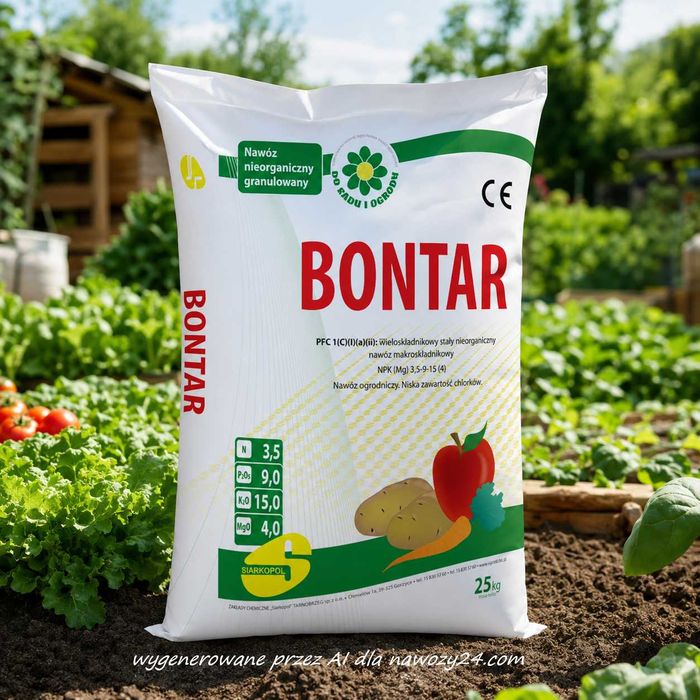 BONTAR 25kg nawóz bezchlorkowy NPK pod ziemniaki warzywa truskawki maliny sad Siarkopol