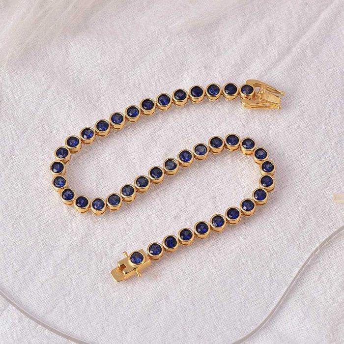 Bracelete Prata - Safira - Certificada