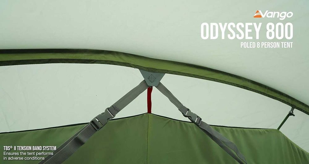 Tenda campismo Vango Odyssey 800 Tent, Quartos para 8x adultos + sala