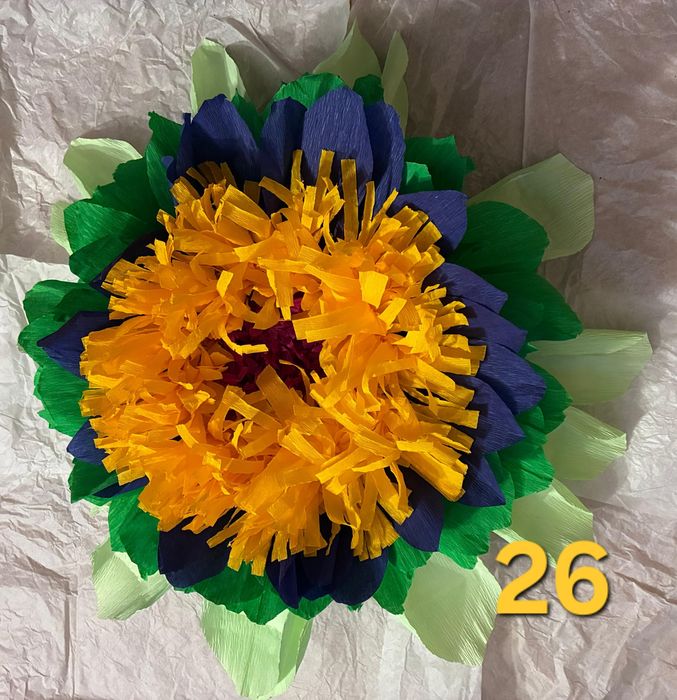 Kwiat XXL dzień babci i dziadka,3D z  bibuły, na urodziny imieni