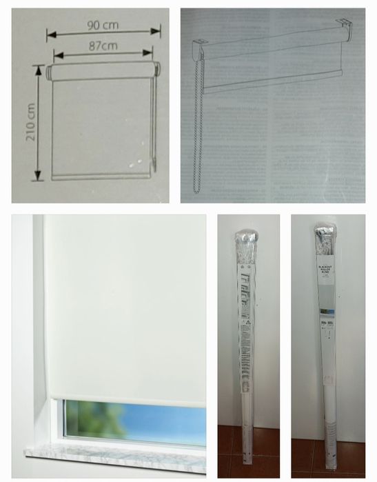 Estore enrolável opaco branco 90x210cm