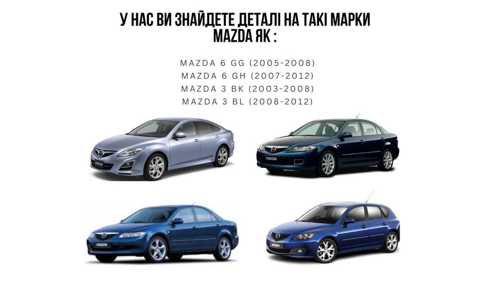 Разборка, розборка Мазда Mazda 3 BK BL 5-6 GG MPS GH Premacy