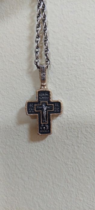 Срібний хрестик з позолотою