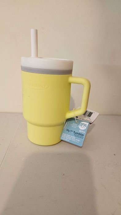 Copo com palhinha amarelo Infantino