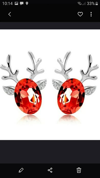 Kolczyki w kształcie renifera