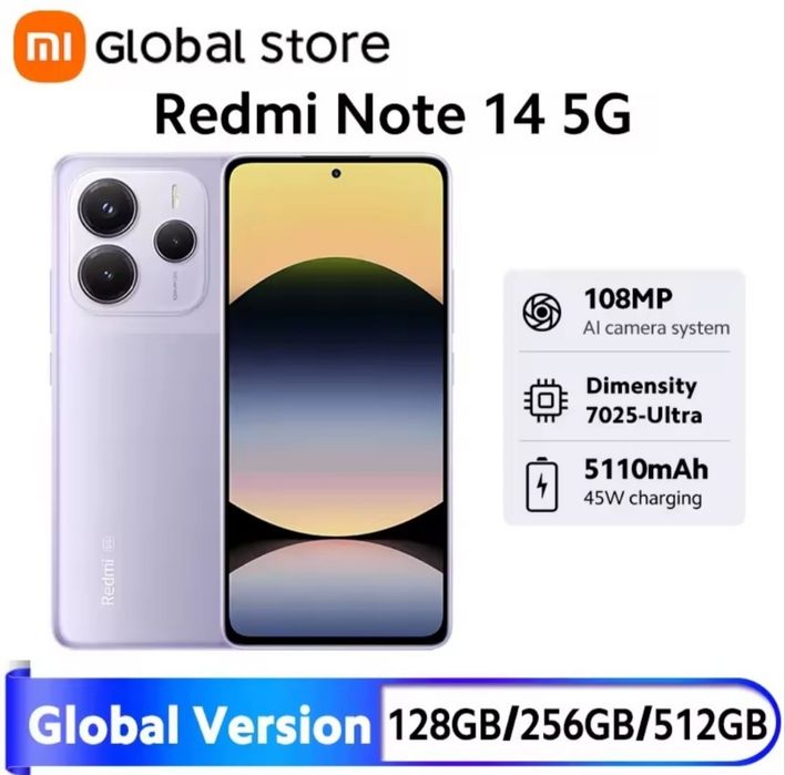 Xiaomi Redmi Note 14 "5G"  8/256  з NFC  Глобальна версія