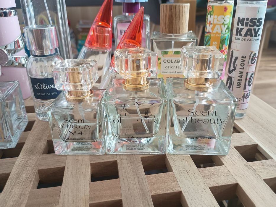 Puste flakony po perfumach szkło 17 sztuk zestaw