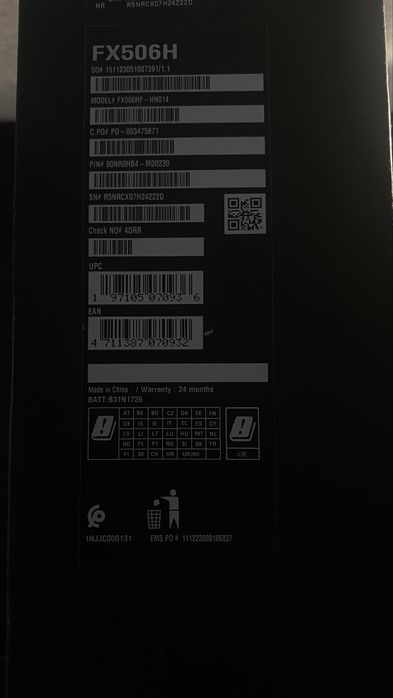 Ігровий ноутбук ASUS TUF Gaming F15 FX506H