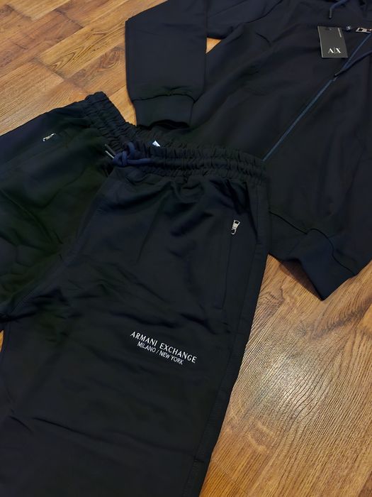 Nowy dres meski 2nitkowa bawełna bluza z kapturem suwak spodnie AX  xl