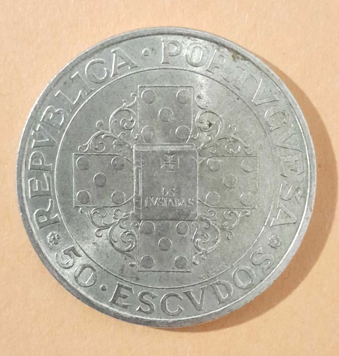 Moeda de prata de 50 escudos IV Centenário de "Os Lusíadas" - 1972