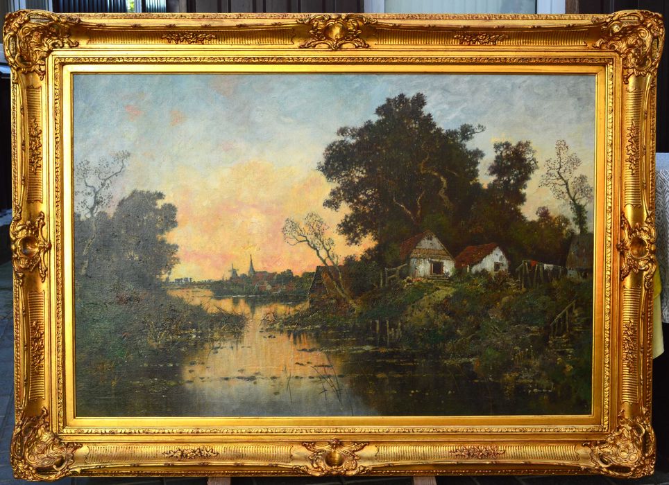 Картин "Сутінки над річкою" Розмір рами 104х144 см. (1849-1925)