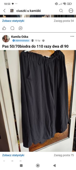 Spódnica długa 50 52 z rozporkiem