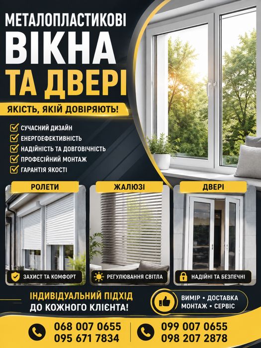 Вікна та двері металопластикові