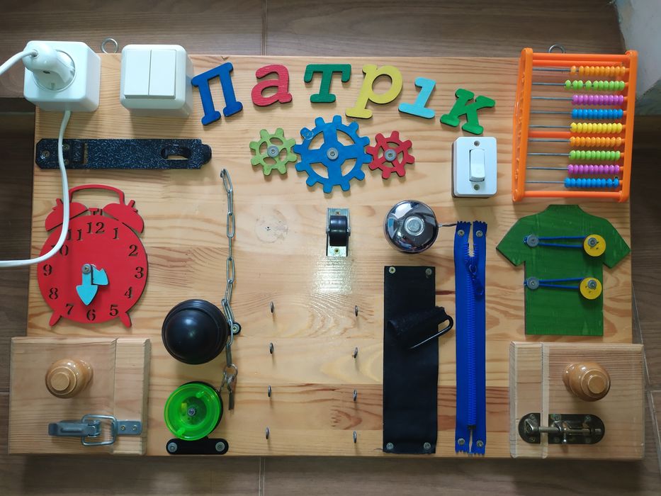 Бізіборд 60х40, Монтессорі, дошка розвитку для дітей