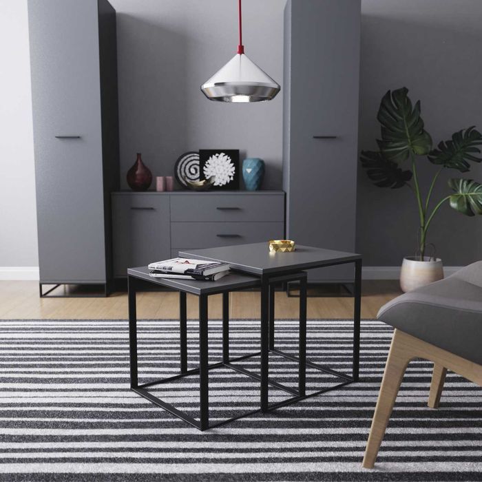 Стіл журнальний 2 в 1 Ascet в стиле Лофт 53х53х53 и 49х49 см, 2 куба